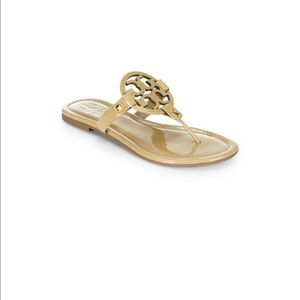 Tory Birch Carmel patent leather logo sandal